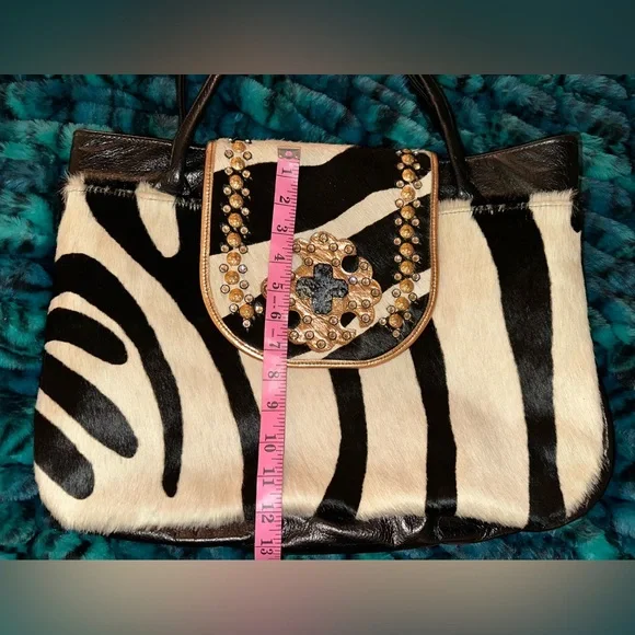 Kurtman Zebra HOH and black leather tote - Picture 5 of 6